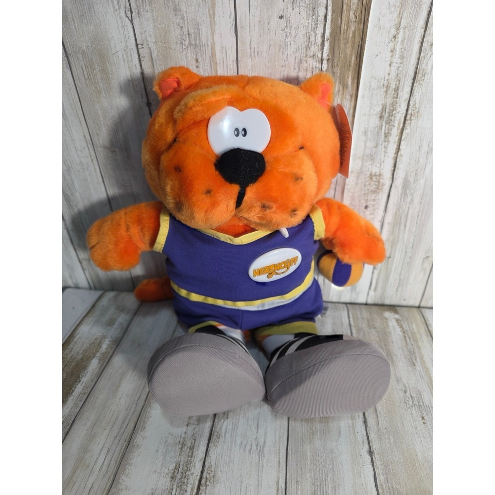 1998 Heathcliff All Star Plush Toy Orange Cat Basketball Player Outfit - Picture 8 of 10